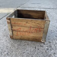ANTIQUE BORDENS NY Farm Milk DAIRY WOOD Advertising CRATE LOGO 16x13x11 picture