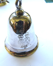 VINTAGE 1982 Kirk Stieff Silver Plated Christmas Musical Bell Ornament We Wish U picture