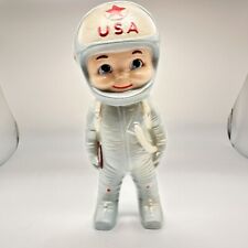 Vintage  1960’s USA CHILD ASTRONAUT Silver Spacesuit CERAMIC Statue HAND PAINTED picture