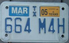 TEXAS 2005 Motorcycle cycle License Plate   664 M 4 H picture