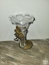 Bombay Company Crown Holder Stand & Handblown Glass Vase Set 1991 Vintage picture