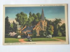 Vintage CA Glendale Little Church Of The Flowers Forest Lawn Park Postcard 1940s picture