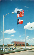 American, Texas Flags, Fort Worth Int'l Airport, TX - c1950s Chrome Postcard picture