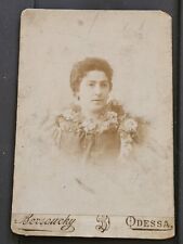 1896 Odessa Russian Cabinet Card Of Beautiful Woman Antique.  Writing  On Back picture