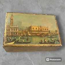 Late 19th Century Venetian Art Pictured On Souvenir Trinket Box Made In Italy picture