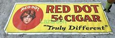 RED DOT 5 CENT CIGAR RARE LARGE CLOTH BANNER c1920s picture