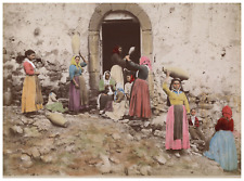 Italia, Trapani, Vintage Albumen Print Traditional Costumes, Albumin Print  picture