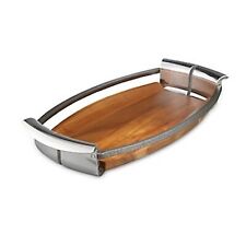 Nambe Anvil Tray Wooden tray with metal Neil Cohen ships free dinner serving picture