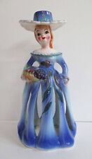 Vintage Japan Ceramic Artmark Napkin Lady, Bell, and Candlestick Blue 1950s picture