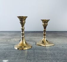 2 Small Vintage Brass Candlesticks, 1960s picture