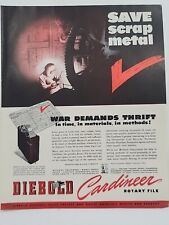1942 Diebold Safe & Lock Fortune WW2 Print Ad Cardineer Rotary File Homefront picture