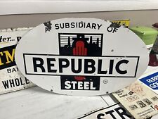 Vintage Porcelain Republic Steel Sign picture