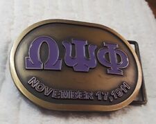 AUTHENTIC OMEGA PSI PHI FRATERNITY NOV 17 1911 (WOW) GENUINE BELT BUCKLE picture
