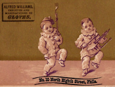 1880s Alfred Williams Importer Mfr of Gloves PHILADELPHIA Victorian Trade Card picture