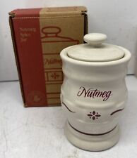 Longaberger Woven Traditions Pottery Spice Jar Traditional Red Nutmeg USA picture