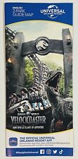 Universal Studios 2023 Brochure Map Jurassic World Velocicoaster Dinosaur Cover picture