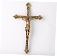 BC Catholic Jesus Crucifix Wall Cross, Religious Wall Hanging 12 inches H Gold picture