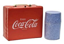 Vintage Red Vinyl ENJOY COCA-COLA Lunchbox With Styrofoam Thermos RARE picture