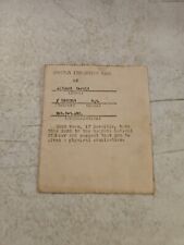 Post WWI 1919 Sgt Harold ALTLAND MEDICAL INSPECTION CARD. US ARMY  picture