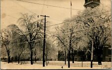 RPPC Courthouse Snow Scene After Blizzard Norwalk OH Ohio 1909 Postcard picture