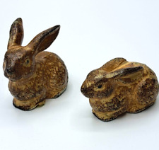 Lot of 2 Vintage Otagiri Miniature Brown Bunny Rabbits Figurine OMC Japan picture