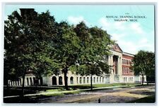c1910 Manual Training School Campus Building Dirt Road Saginaw Michigan Postcard picture