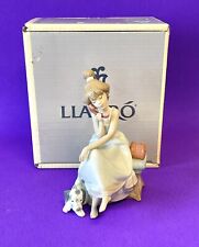 Lladro Chit Chat 5466 Girl w/ dog on Phone w/ Orig Box 1990 picture