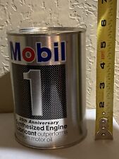 MOBIL 1 OIL Promo Advertising Can Coin Bank 25th Anniv 5.5” RARE All I C R 4”VTG picture
