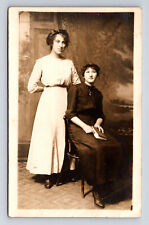 RPPC Studio Portrait of Two Young Women Postcard picture