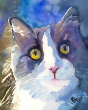 Tuxedo Cat Gifts | Art Print from Painting | Poster Picture Home Decor 11x14 picture