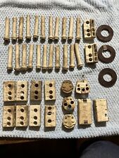 Large Antique Lot Early KNOB TUBE Cleat Electrical INSULATORS Porcelain picture