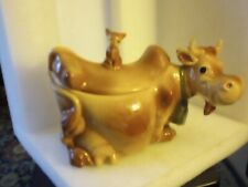 BRUSH MCCOY Ceramic Elsie COOKIE JAR COW with Winking CAT - W10 - USA Been Fixed picture