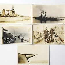 Lot of 5 - c1915 USS New York Battleship BB-34 Postcard Set World War I picture