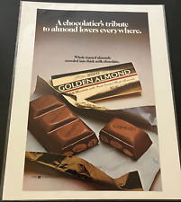 Hershey's Golden Almond Chocolate - Vintage 1980 Print Ad / Poster / Wall Art picture