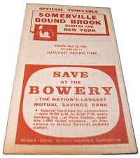 APRIL 1963 CNJ NEW JERSEY CENTRAL SOMERVILLE BOUND BROOK OFFICIAL TIMETABLE picture