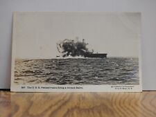The U S S Pennsylvania Firing a 14 inch Salvo Battleship Real Photo Post Card picture