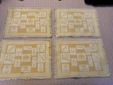 Placemats/Colonial/Yellow/Set of 4/Vintage 1960's picture