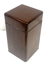 Vintage Wood Lidded Cigar Humidor Upright Box 5.25x5.25x10 Pipe Tobacco - 33ag picture