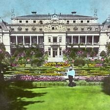 Antique 1901 Palace Gardens In Frankfurt Germany Stereoview Photo Card P1866 picture