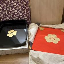 Japanese Wide Lid Congratulatory Bon Hanging Fukusa Tapestry Set Katakumi Fami picture