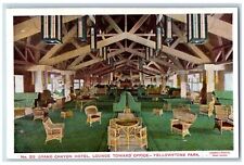 Yellowstone Park WY Postcard Grand Canyon Hotel Lobby Interior View c1910's picture