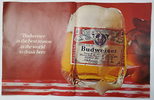 1967 Budweiser Two Page Vintage Print Ad Glass Full Of Beer Nice Foam On Top picture