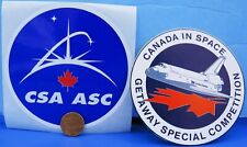 NASA STICKER Pair vtg CANADA in SPACE / GETAWAY SPECIAL Competition CSA ASC picture