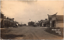 Main Street View in Essex Illinois IL Stables & Shoe Store 1911 RPPC Postcard picture