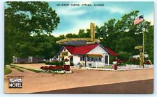 OTTAWA, IL Illinois ~ HILLCREST CABINS c1940s Roadside Linen Postcard picture