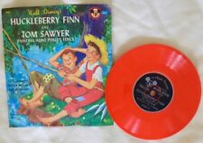1950s LITTLE GOLDEN RECORDS~Disney~HUCKLEBERRY FINN+TOM SAWYER~78 rpm RED VINYL picture