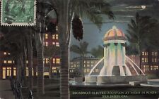 San Diego CA Panama-California Expo Electric Fountain at Night  Postcard 1915 picture