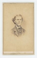 Antique ID'd CDV 1864 Handsome Young Man in Suit Named G.G. Tillinghast Keene NH picture