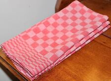 4 Vintage French Red Chessboard Pattern Checked Napkins picture