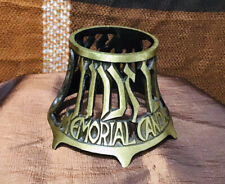 Oppenheimer Heavy Cast Brass Design 775 Jewish Memorial Candle Holder picture